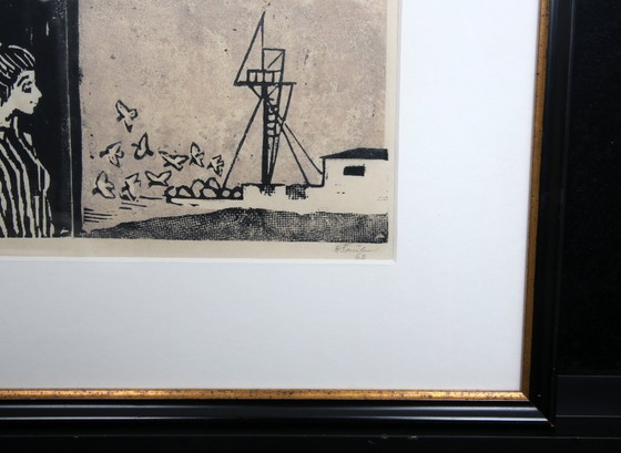 Image 1 of Teuber, Hermann - Am Kanal - Litografía - enmarcada - firmada a mano