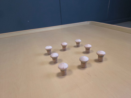 Image 1 of Table basse postmoderne en liège et verre, années 1980