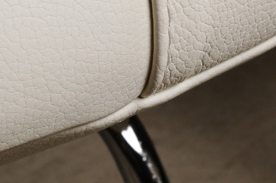 Image 1 of Paul Falkenberg x Rom AG - Sillón "Chili" en piel blanca y acero cromado - c. 1985 - Bélgica