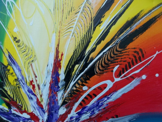 Image 1 of „Vesuv IV“ – Abstraktes Gemälde, signiert 2Luss'Art