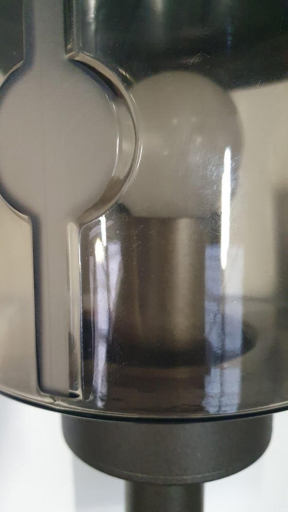 Image 1 of Applique murale vintage Hoffmeister en verre fumé brun, style années 70, époque spatiale