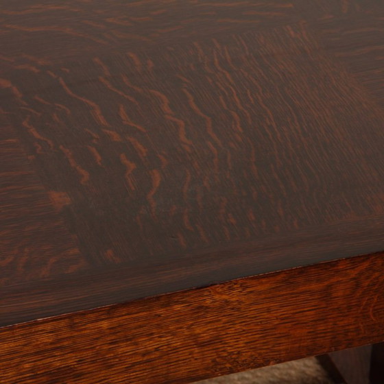 Image 1 of Eikenhouten eettafel in de stijl van Charles Dudouyt, 1940.