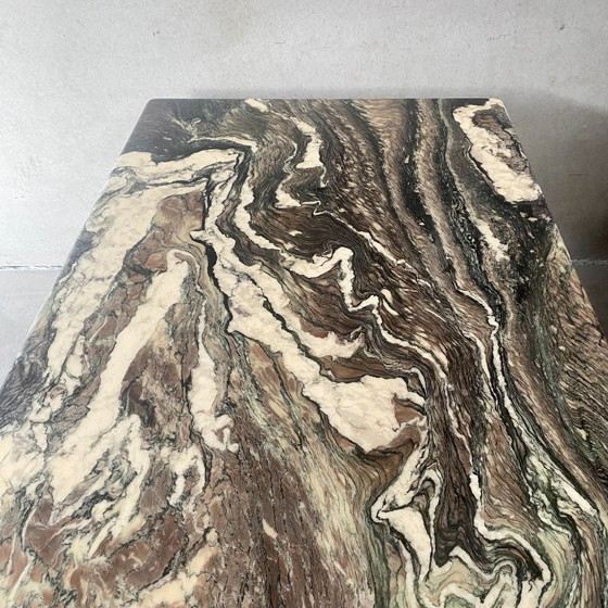 Image 1 of Large Cipollino Ondulato Marble Dining Table Italian Design