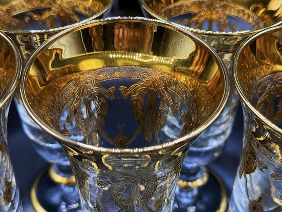 Image 1 of SC Line Art Glassware – Set of 6 crystal glasses decorated in 24k gold 