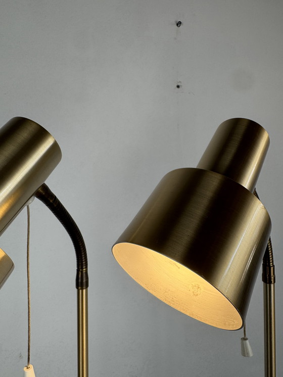 Image 1 of  Set Zweedse Messing Vloerlampen – Mid-Century Verstelbaar Ontwerp