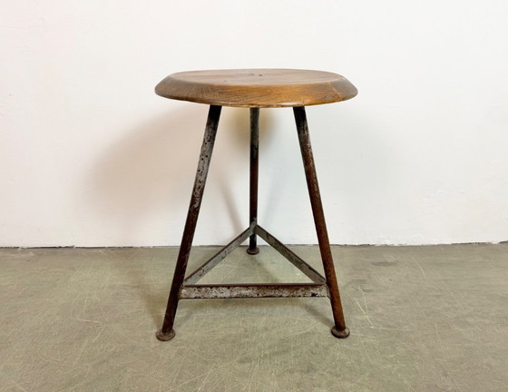 Image 1 of Grey Industrial Workshop Stool, 1960s