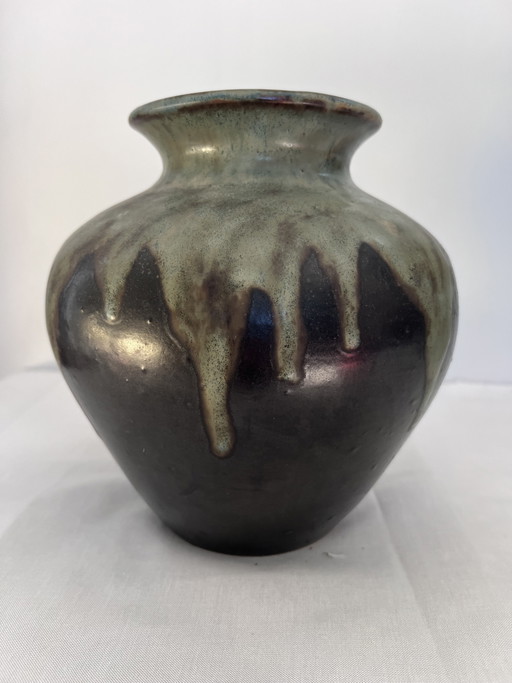 Stoneware vase signed LEBRET