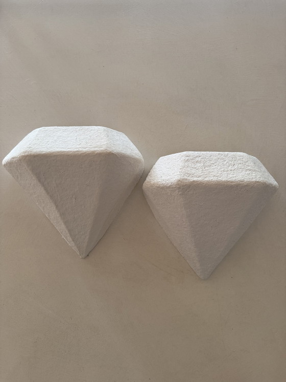 Vintage Habitat Diamond Shape Papier-Mâché Wall Sconces – Wall lights, Paper (photo 7 of 15)
