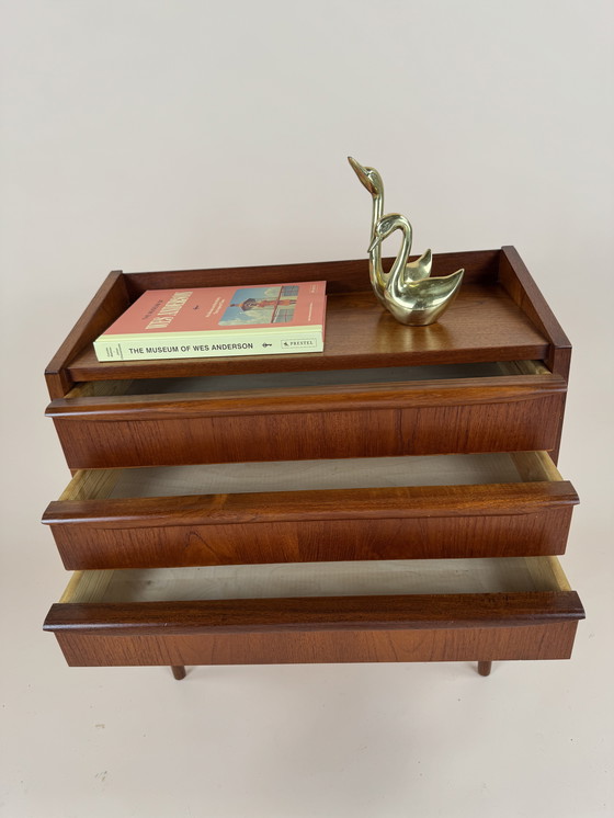 Image 1 of Small Danish Teak Cabinet with Curved Front – Perfectly Versatile