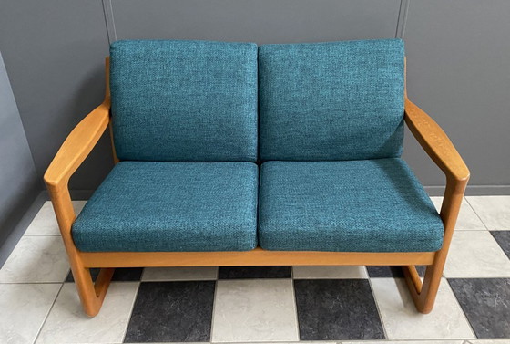 Image 1 of Divano a 2 posti CFC Silkeborg di Johannes Andersen nuovo rivestimento verde anni '60