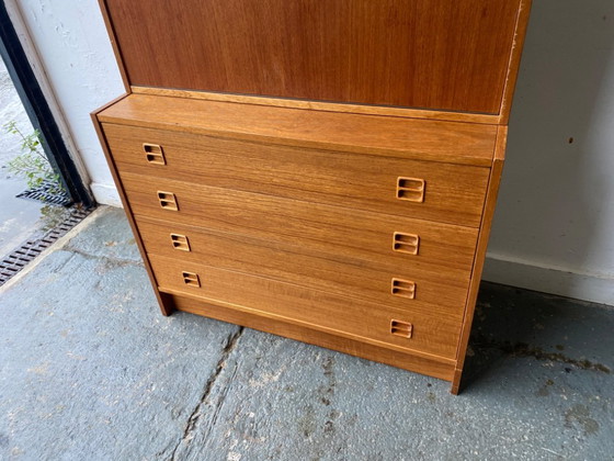 Image 1 of Danish 1960s Mid-Century Modular Teak Wall Unit / Desk by Sejling Skabe