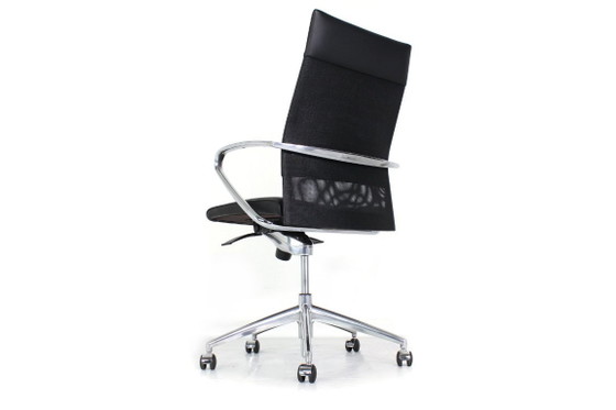 wie Neu! Art Collection Executive Desk Chair, Luxus Schreibtischstuhl Premium Leder, Chrom, Aluminium (photo 18 of 18)