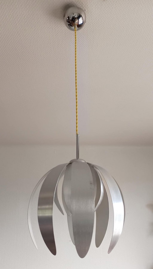 Suspension métal brossé style space age vintage 
