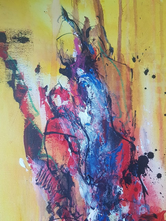 Image 1 of People on the way to...,abstract 3D schilderij gemaakt in acryl en inkt.