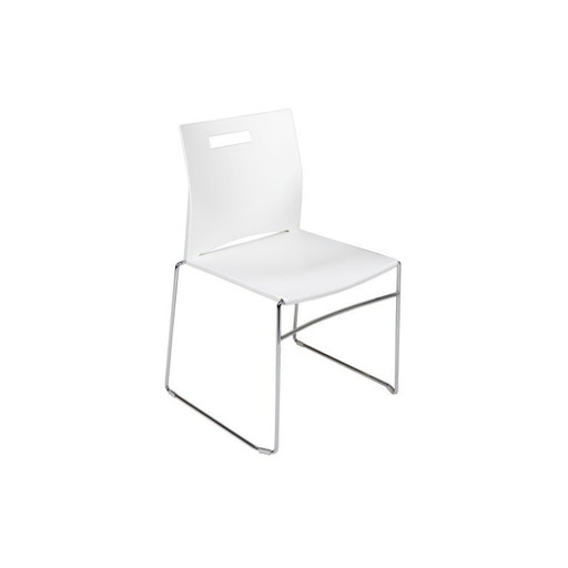 10x Fix design stoel, wit/chroom, zonder armleggers