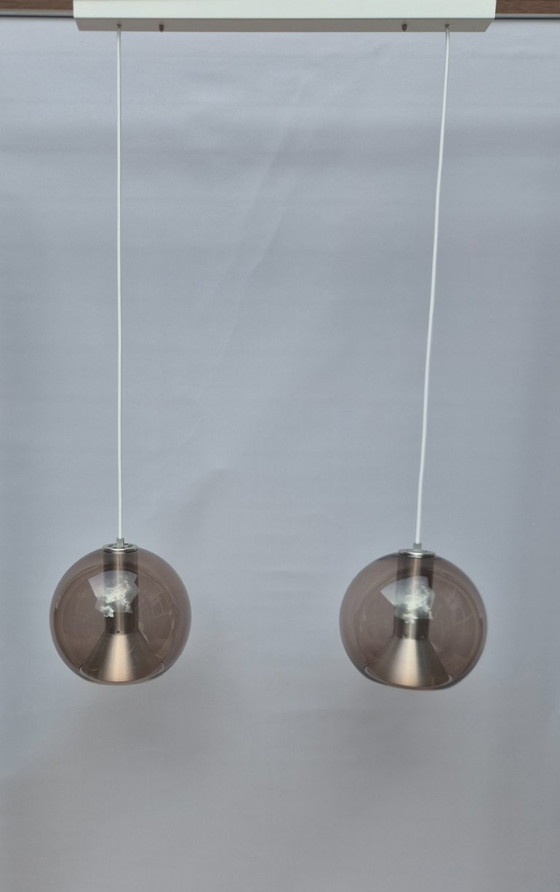 Image 1 of Vintage pendant lamp - RAAK with 2 globes - 1960s