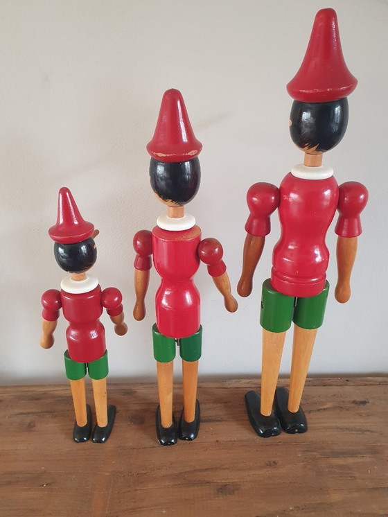 Image 1 of Set de 3 pinokios en bois