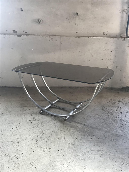 Italienischer Couchtisch im Bauhaus-Stil aus Rauchglas, 1960er Jahre