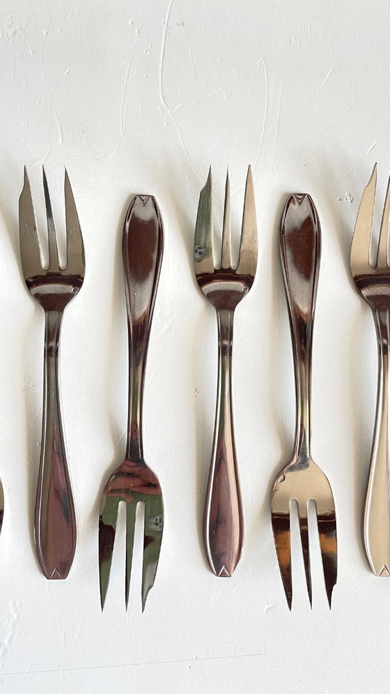 Image 1 of 12 Fourchettes à DESSERT Inox Vintage