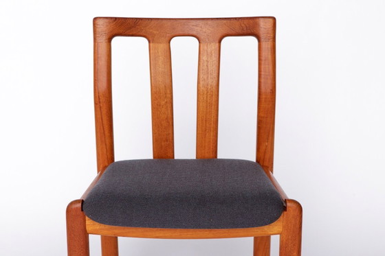 Image 1 of Set of 4 Teak Dining Chairs by Dyrlund, 1960s Danish Mid-Century Modern, Restored & Reupholstered in Dark Grey Fabric