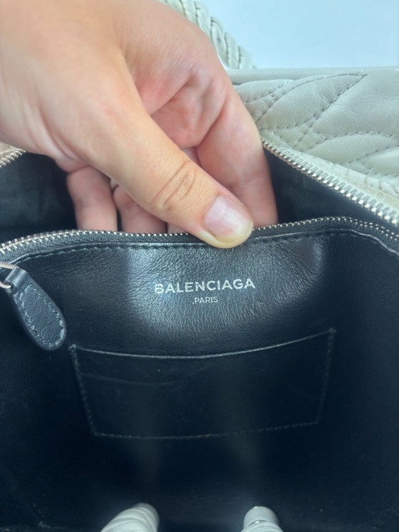 Image 1 of Balenciaga Blanket vierkante tas van wit leer met bloemenprint