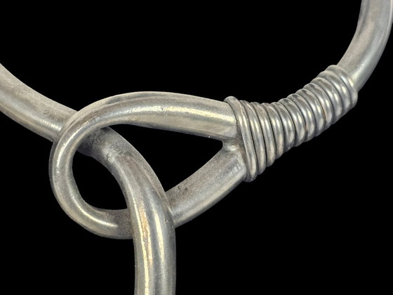 Image 1 of Anne Marie Beretta - collana - metallo laminato patinato - minimalista - firmata - postmoderna - Parigi - anni '80