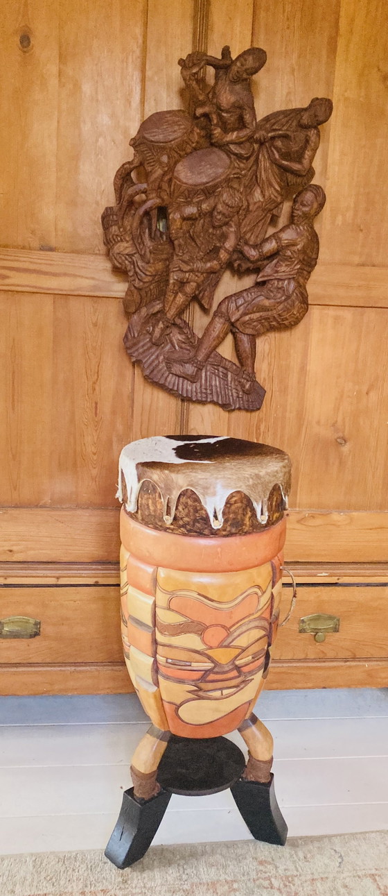 Tamburo e Placca Tribale – Sculture, Wood (photo 7 of 8)