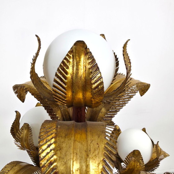 Image 1 of Hollywood Regency Lamp Florentiner Bamboe Palmboom Verguld