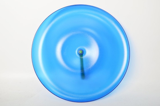 Image 1 of Coupe à fruits vintage Koziol « Big Apple » / Rare bleu à pied vert / Design des années 1990, Allemagne
