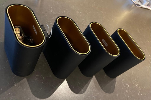 Lámpara de pared modular Deull Up/Down negra/dorada