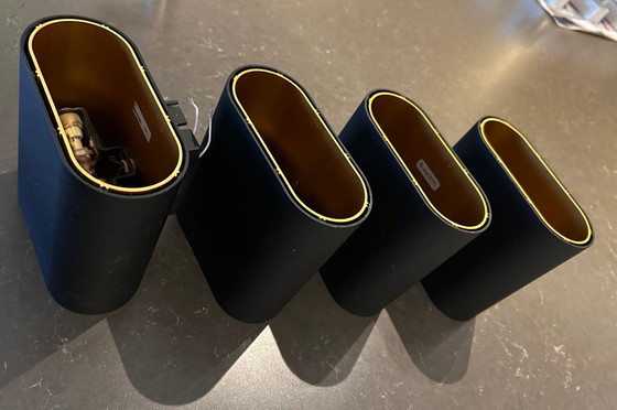 Image 1 of Lámpara de pared modular Deull Up/Down negra/dorada