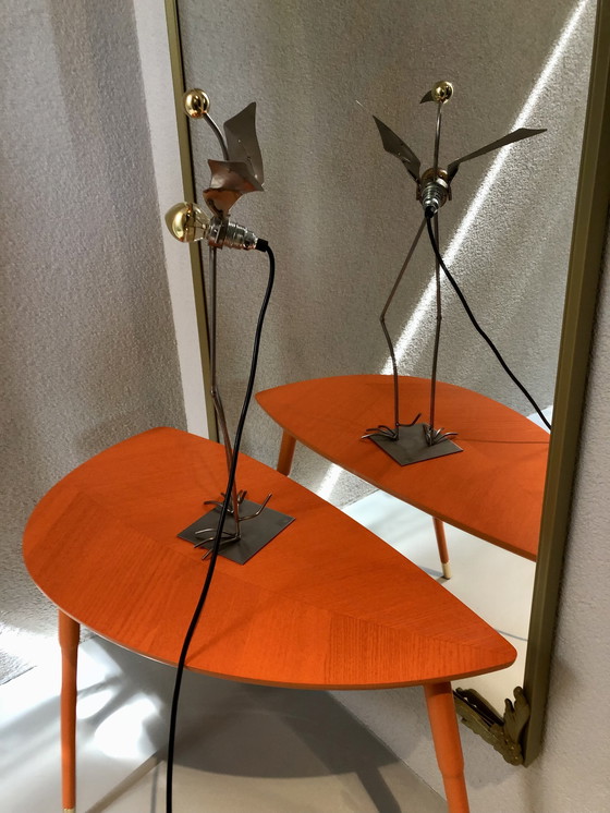 Image 1 of Vintage tafellamp goud Vogel van Stubenrauch 2 stuks