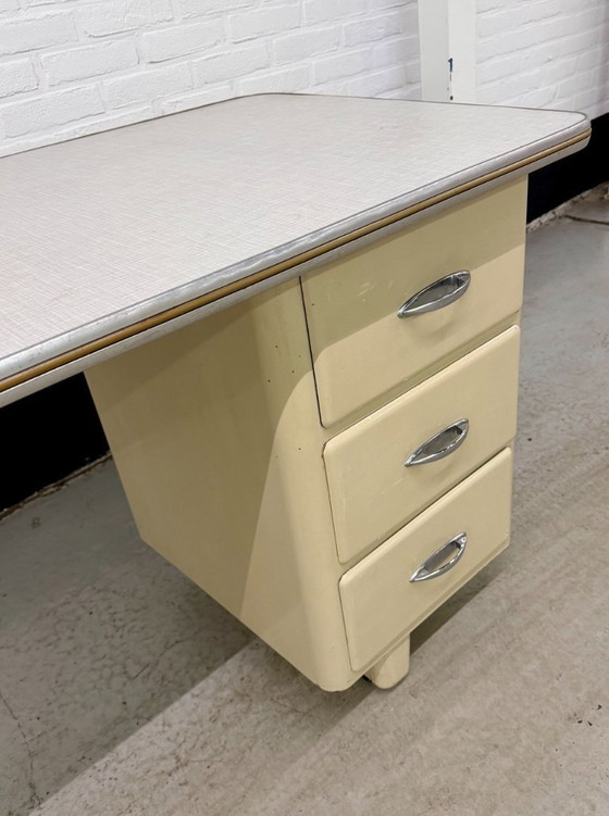 Image 1 of Vintage tubular frame Maquet desk, doctor's office