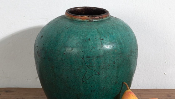 Antique turquoise green vase (c.1820) #32 – Ceramic (photo 3 of 34)