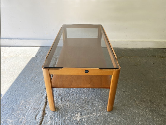 Image 1 of Mid century modern massief teakhouten salontafel uit 1960 door Myer