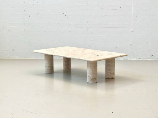 Mesa de centro de travertino de Angelo Mangiarotti para Up & Up, Italia, década de 1970