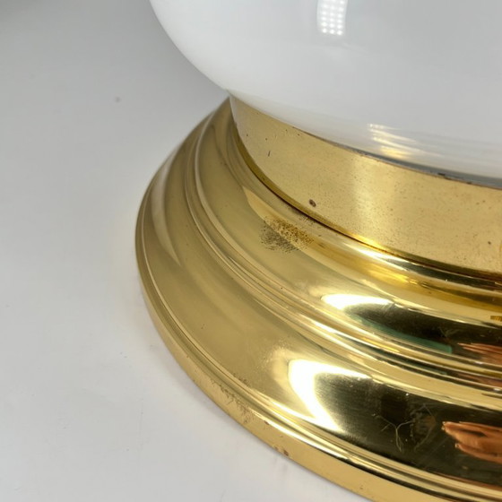 Vintage Art Deco/Bauhaus ceiling lamp – opal glass – 2x E27 – Mid Century – Ceiling lights, Metal (photo 8 of 13)