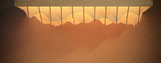 Image 1 of Plafondlamp parametrisch design plywood