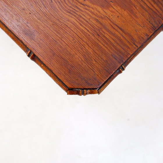 Image 1 of French desk in pine with a bamboo-like finish - Early 20th century