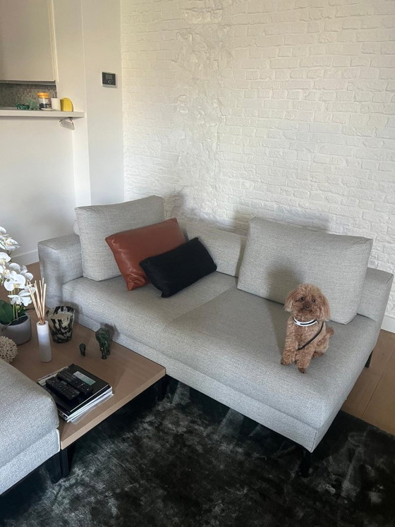 Image 1 of Designer lounge chair including matching cushions, side table, and ottoman