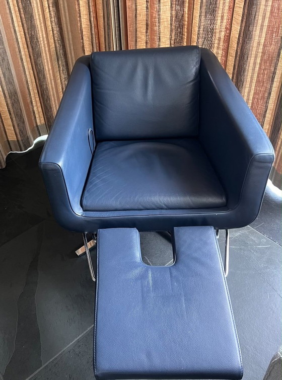 Dos Sillas FSM Pavo Azules, Una Versión Relax Y Una Fija. – Sillones, Leather (photo 3 of 5)