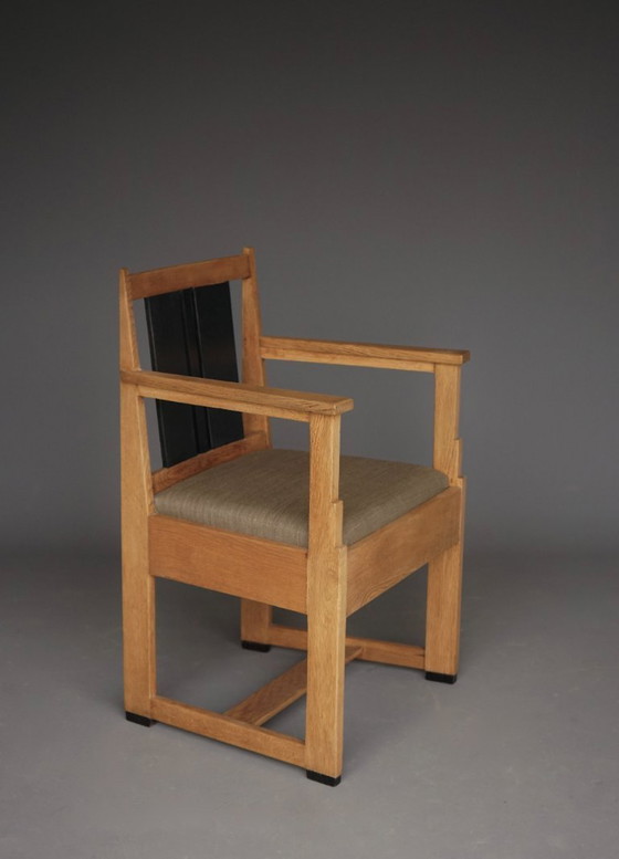 Image 1 of Fauteuils Art Déco en chêne, par Henk Wouda, années 1920, lot de 2