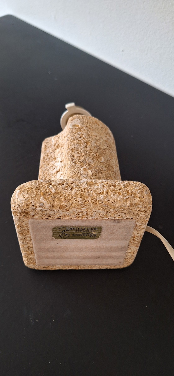 Image 1 of Table Lamp Lamp G. Esnault Sculpture Brutalist Stone Shape Gilles Paul Esnault