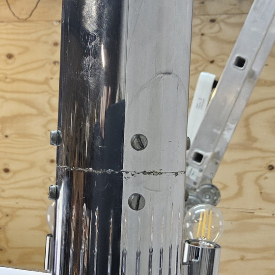 Image 1 of Vintage Large Chrome Italian Space Age Pendant Lamp Gaetano Sciolari (Sputnik Lamp)