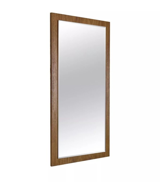 Image 1 of 60s 70s Teak Mirror Mirror Wall Mirror Danish Modern Design Denmark 60s