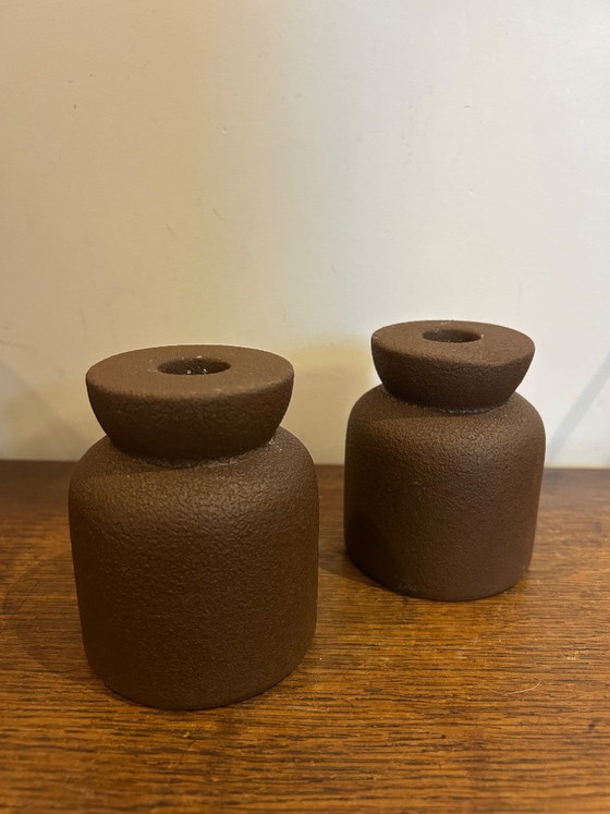 Pair of Vintage Brutalist Candlesticks – Candle holders, Ceramic (photo 17 of 20)