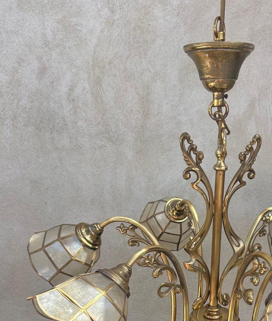Lustre vintage italien en laiton – Brass (photo 7 of 10)