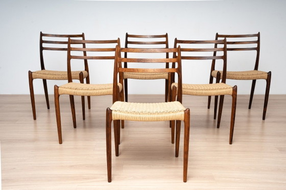 Tavolo da pranzo Niels Otto Møller Model 15 con sei sedie Model 78, J.L. Møller, Danimarca, anni '60 (photo 10 of 21)