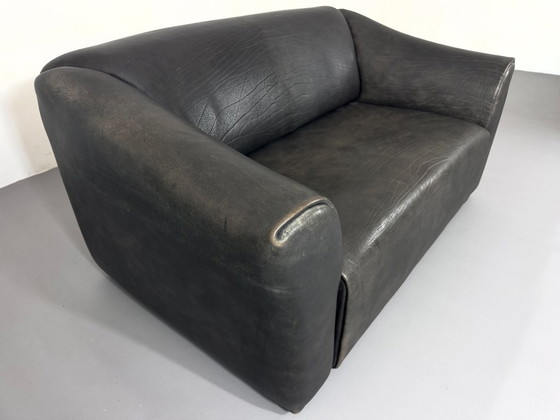 Canapé Vintage De Sede DS 47 en Cuir de Buffle Gris Patiné – Canapés 2 places, Leather (photo 8 of 13)