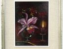 Still Life, an Orchid by Candlelight, Orchidee im Kerzenlicht